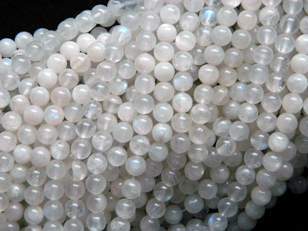 White Moonstone Beads 4mm 6mm 8mm 10mm 12mm 15''