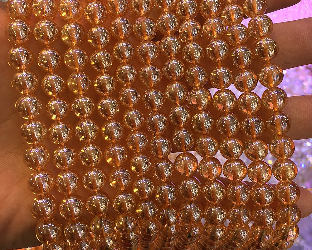 Champagne Crystal Quartz Beads 4mm 6mm 8mm 10mm 12mm 15''