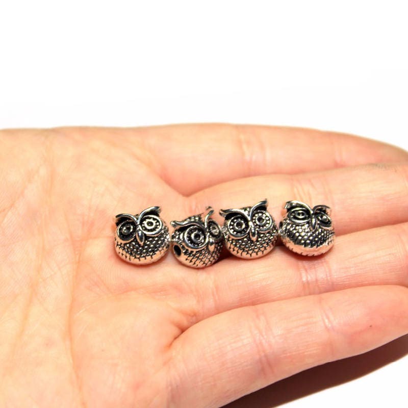 Breloques Tête de Hibou Perles Faucon Perles 10mm 30pcs