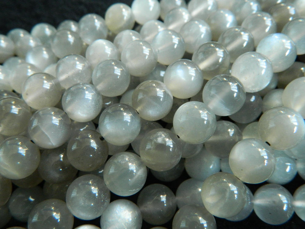 Genuine Gray Moonstone Beads 6mm 8mm 10mm 15''
