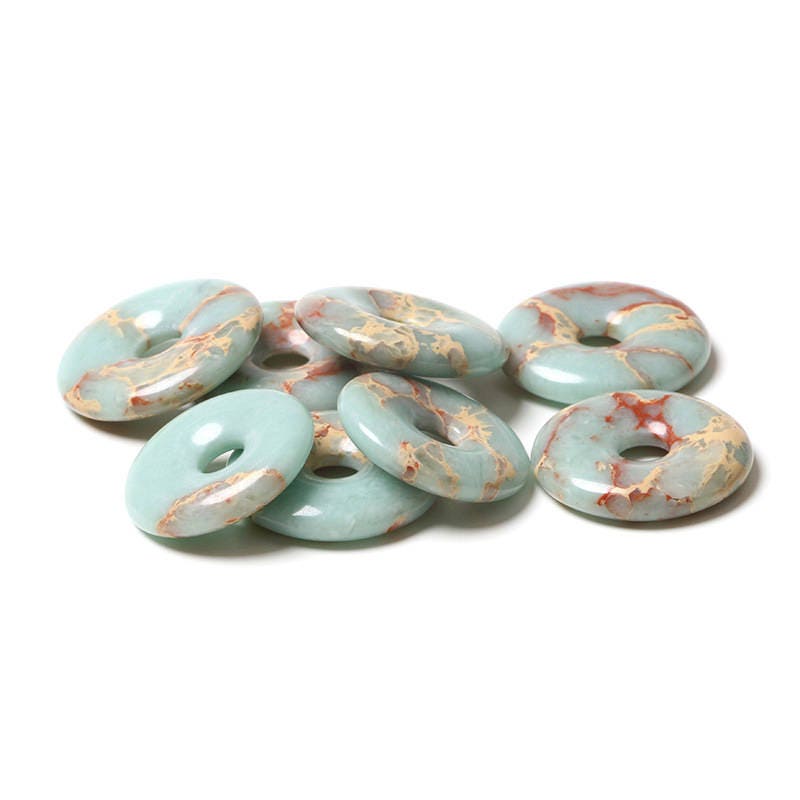 Sea Sediment Jaspis vedhæng, donut vedhæng, ædelsten til smykkefremstilling, 25 mm 30 mm 35 mm 40 mm 1 stk.