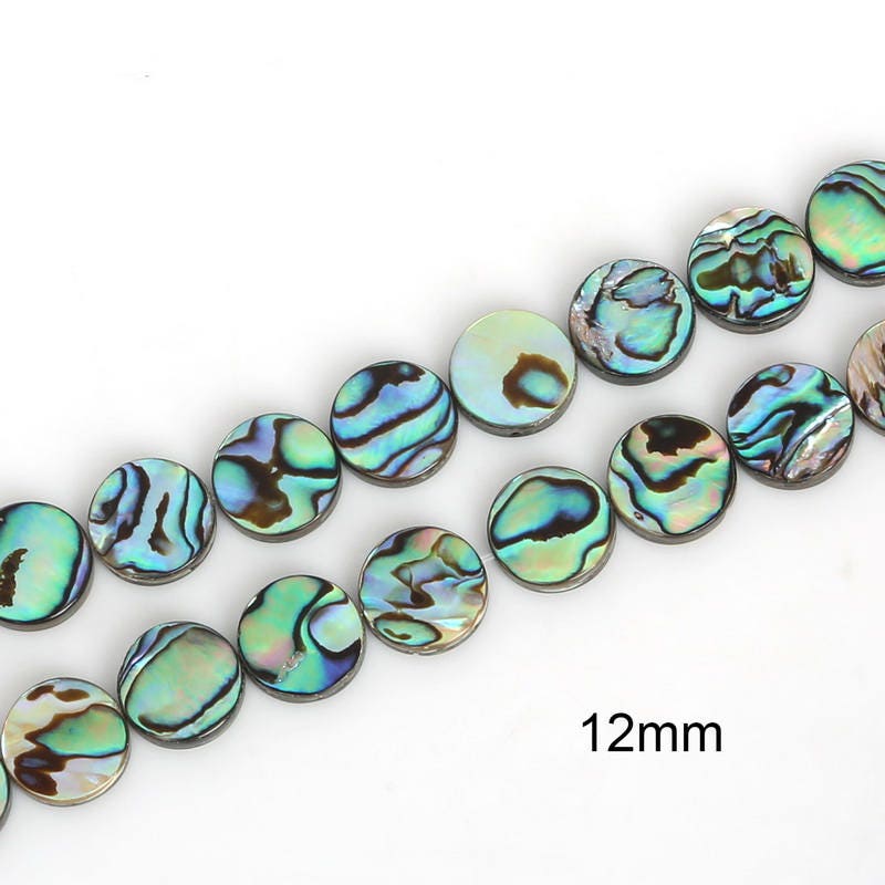 Abalone Shell Beads Flat Coin Beads 6mm 8mm 10mm 12mm 14mm 16mm 15''