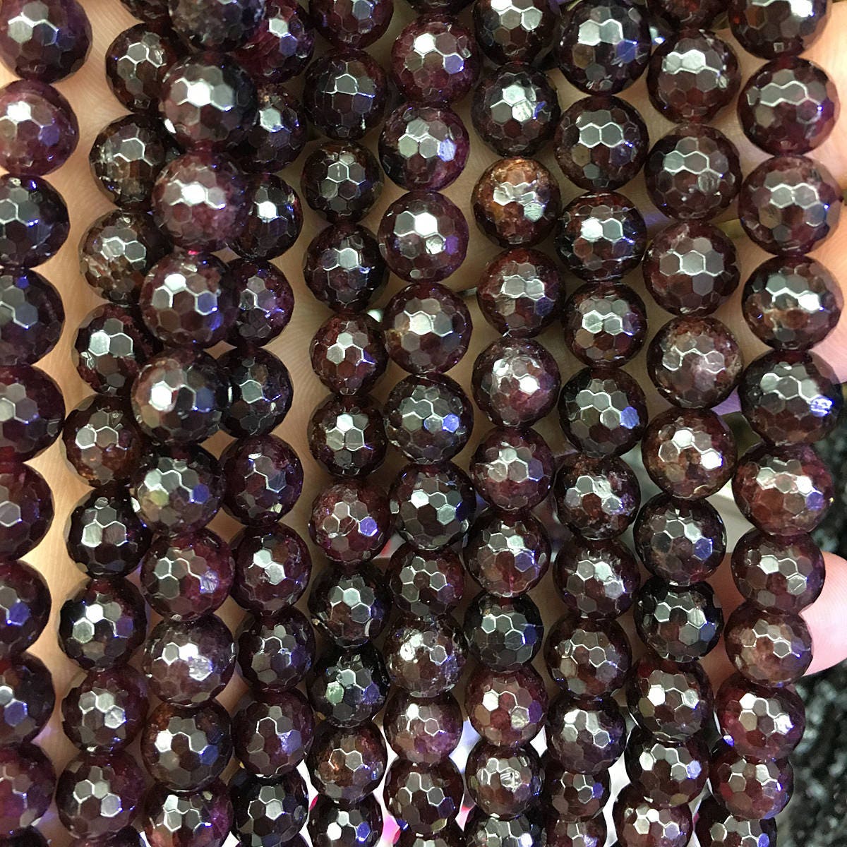 Garnet Faceted Beads 4mm 6mm 8mm 10mm 15''