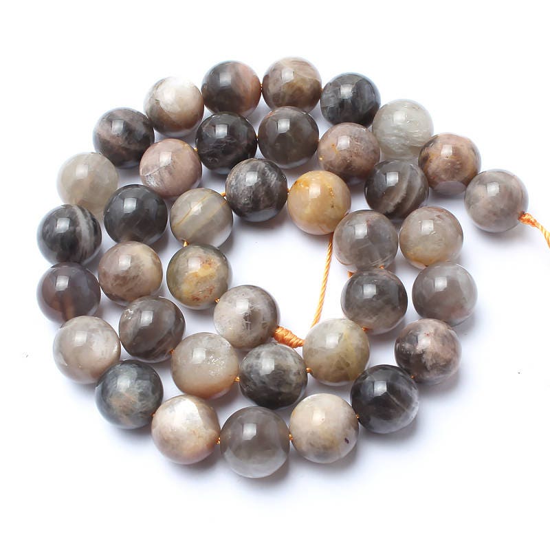 Perles de pierre de soleil grise 6 mm 8 mm 10 mm 12 mm 15''
