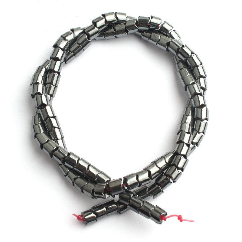 4x5 mm hæmatitrør, natursten til smykkefremstilling, glat løs ædelsten 15''