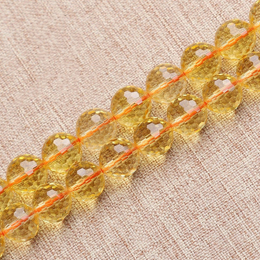 Citrine Faceted Beads 4mm 6mm 8mm 10mm 12mm 15''