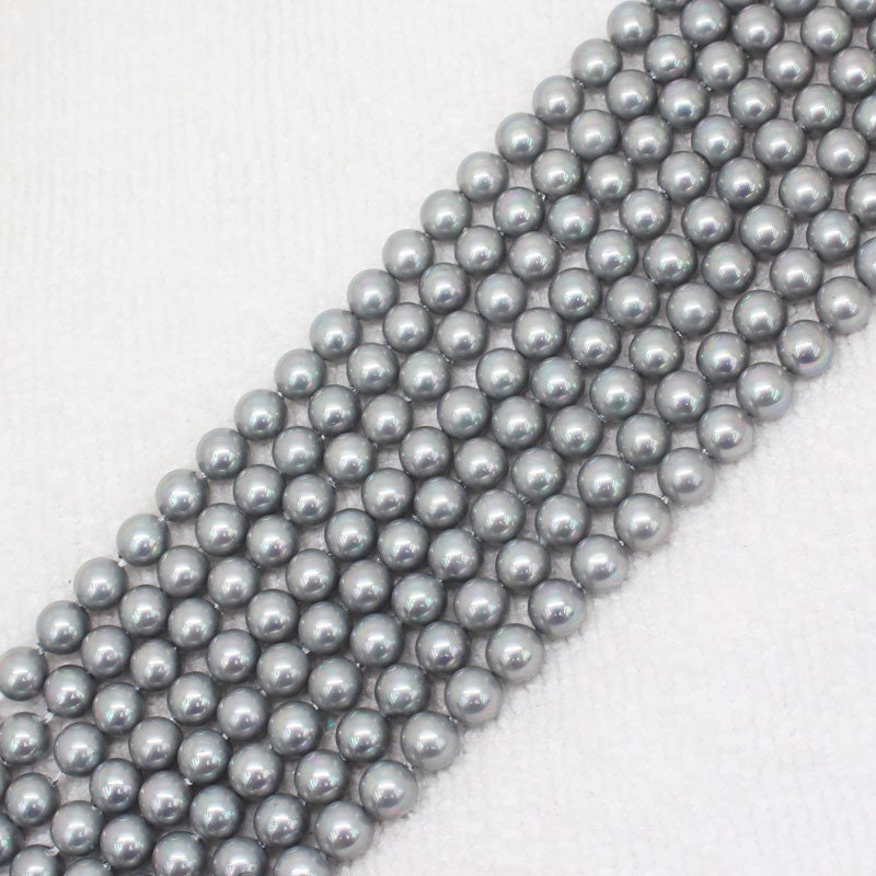 Gray Shell Pearl Beads 6mm 8mm 10mm 12mm 14mm 15''
