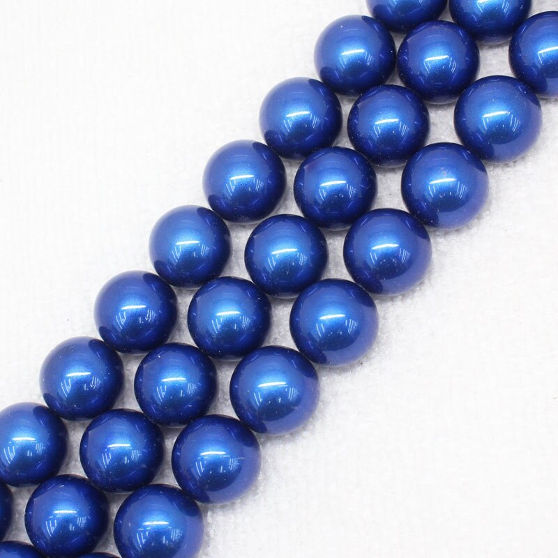Blue Shell Pearl Beads 6mm 8mm 10mm 12mm 14mm 15''