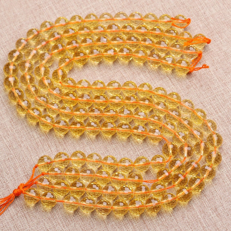 Citrine Faceted Beads 4mm 6mm 8mm 10mm 12mm 15''