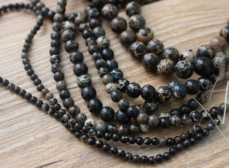 Black Sea Sediment Jasper 4mm 6mm 8mm 10mm 12mm 15''