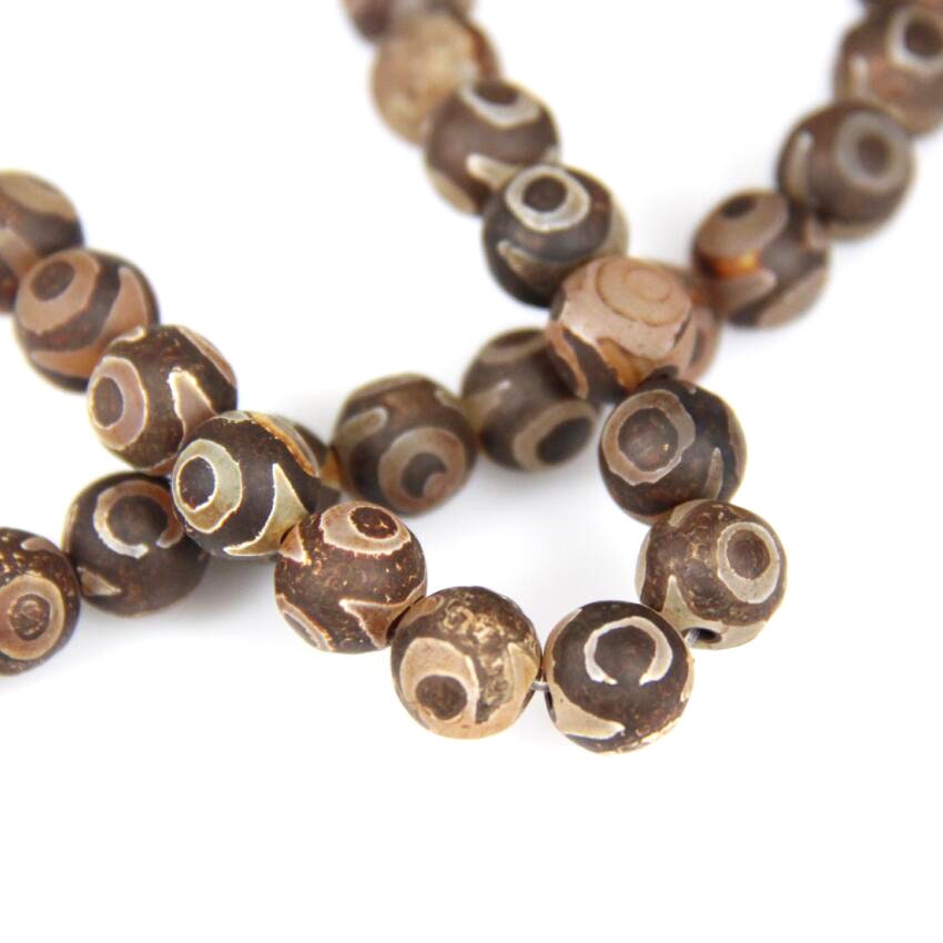 Tibetan Agate Dzi Agate Matte Beads 8mm 10mm 12mm 15''