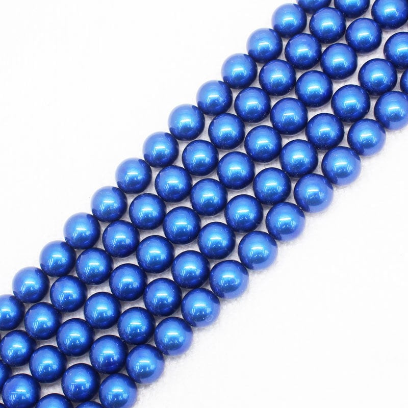 Blue Shell Pearl Beads 6mm 8mm 10mm 12mm 14mm 15''