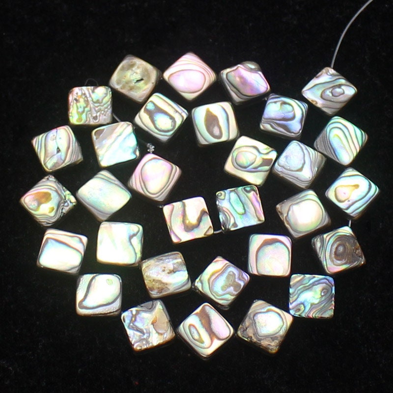 Abalone Shell Flat Rhombus Beads 8mm 10mm 12mm 14mm 16mm 15''