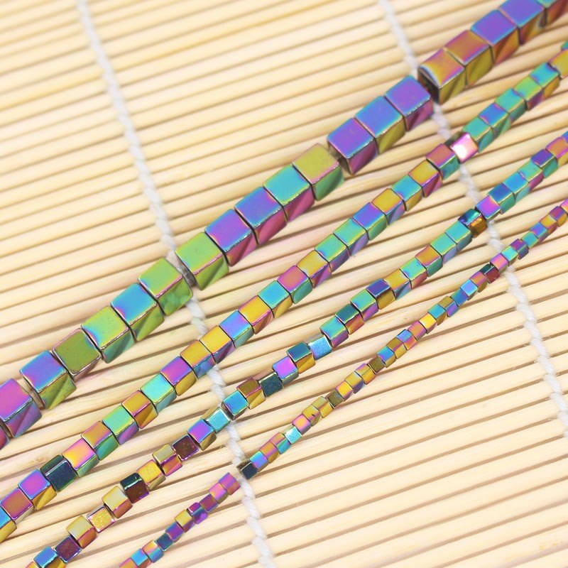 Hematite Cube Beads 2mm 3mm 4mm 6mm 15''