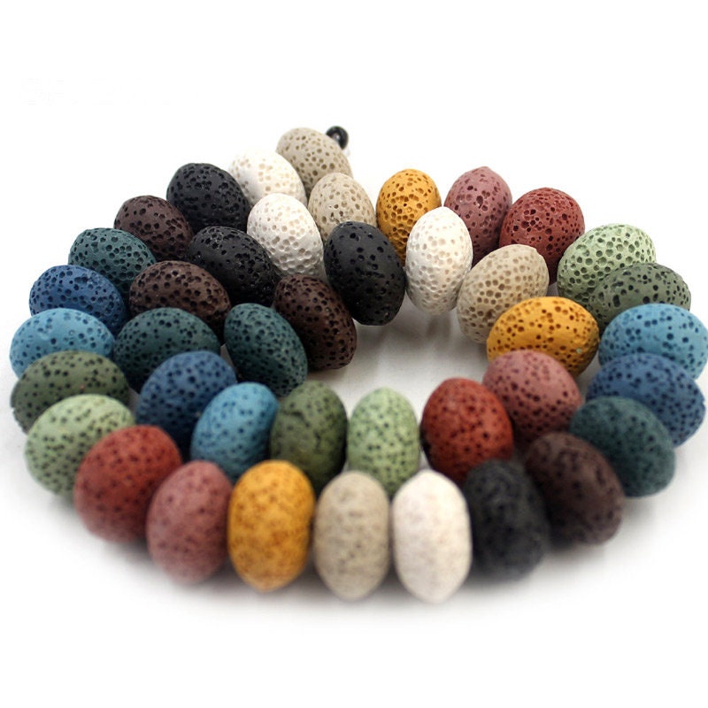 Rainbow Lava Beads 10x15mm 15''