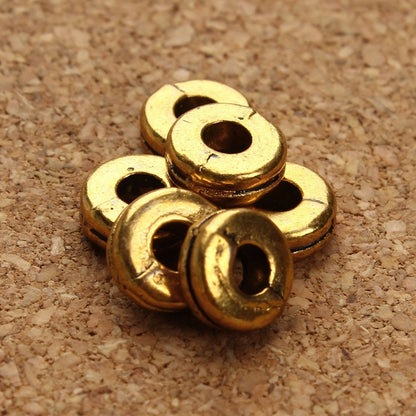 Silver Gold Color Tiny Spacers Alloy Beads 6mm 50pcs
