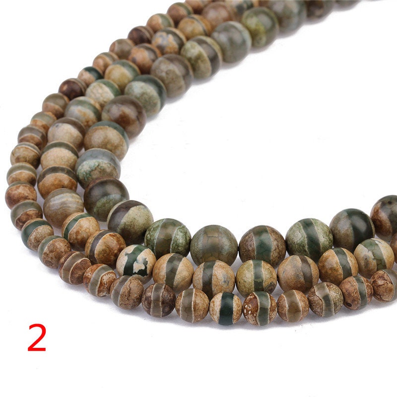 Tibetan Dzi Agate Beads 8mm 10mm 15''