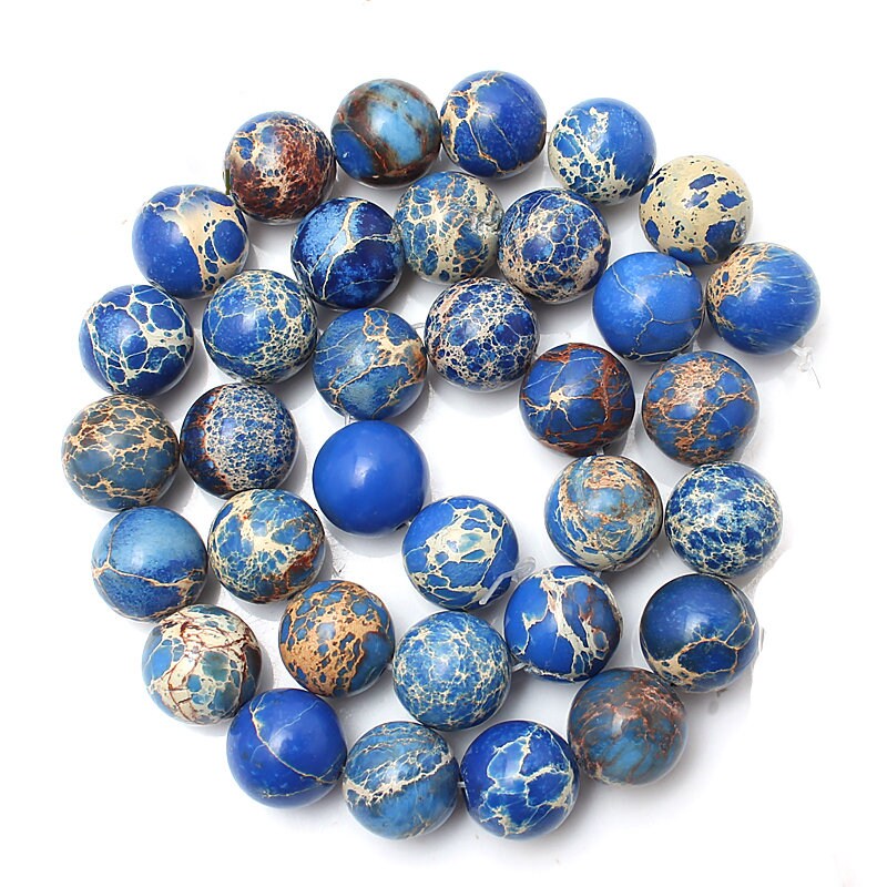 Blue Sea Sediment Imperial Jasper Beads 4mm 6mm 8mm 10mm 15''