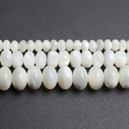 Yellow White Shell Rondelle Beads 3x4mm 4x6mm 5x8mm 15''