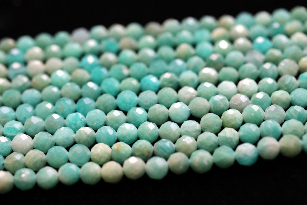 Amazonite Faceted Beads 2mm 3mm 4mm 15''