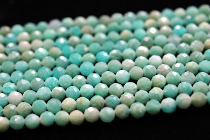 Amazonite Faceted Beads 2mm 3mm 4mm 15''