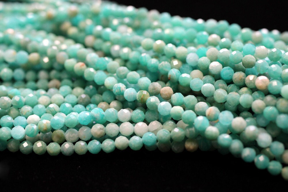 Amazonite Faceted Beads 2mm 3mm 4mm 15''