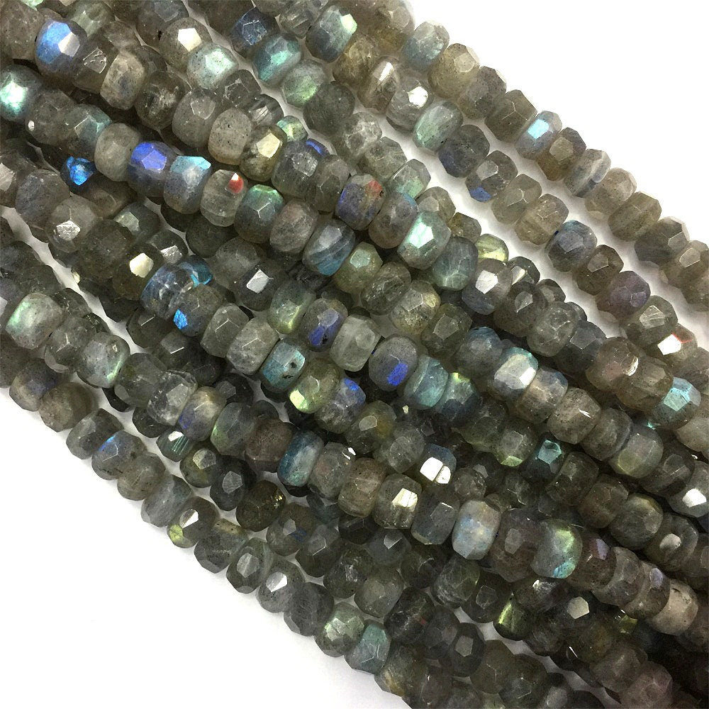 Labradorite Nugget Faceted Beads 5x8mm 6x10mm 15''