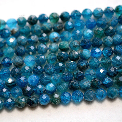 Blue Apatite Faceted Beads  2mm 3mm 4mm 6mm 15''