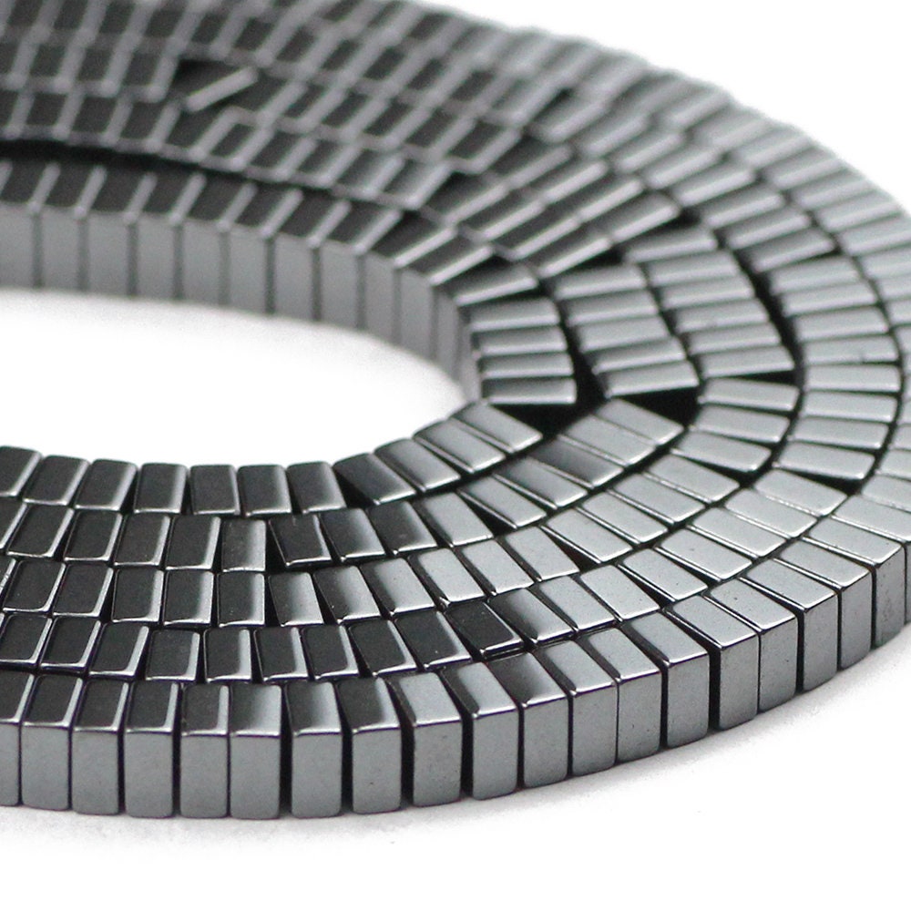 2x4mm Hematite Square Beads 15''