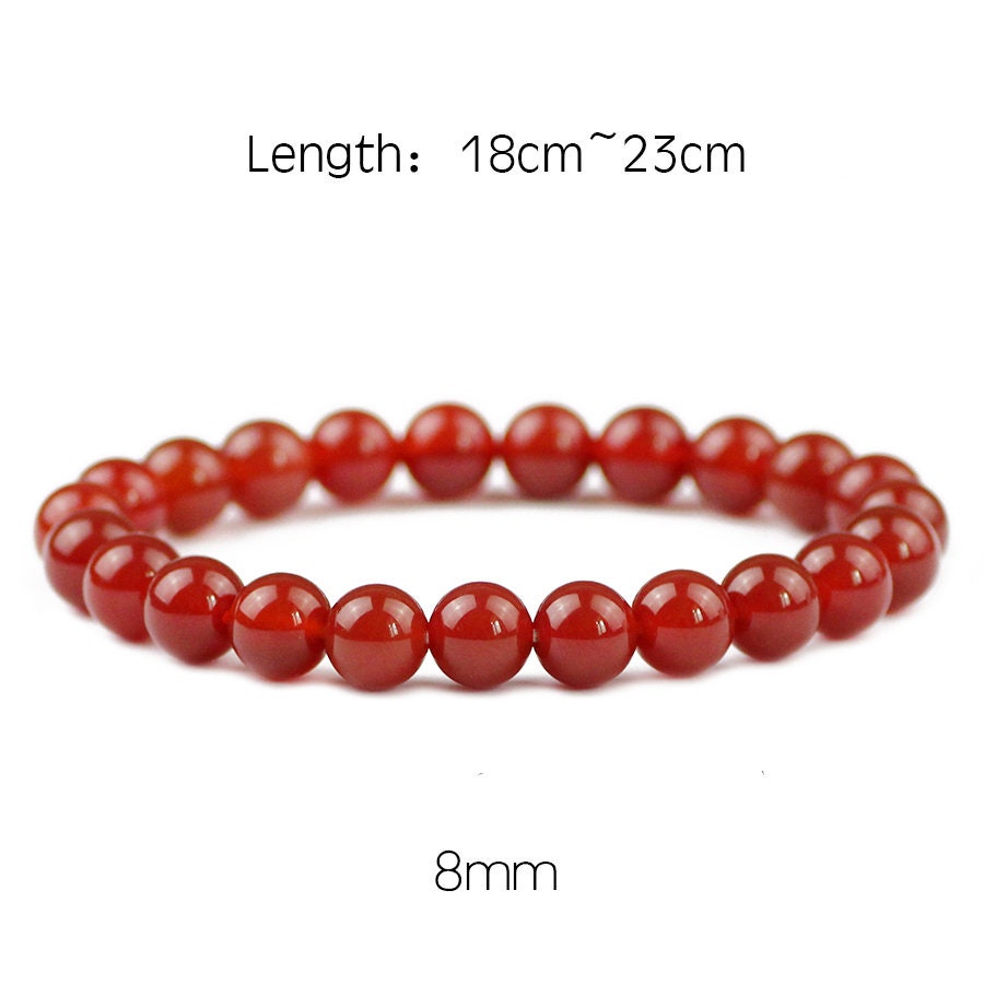 Bracelet cornaline rouge 8''