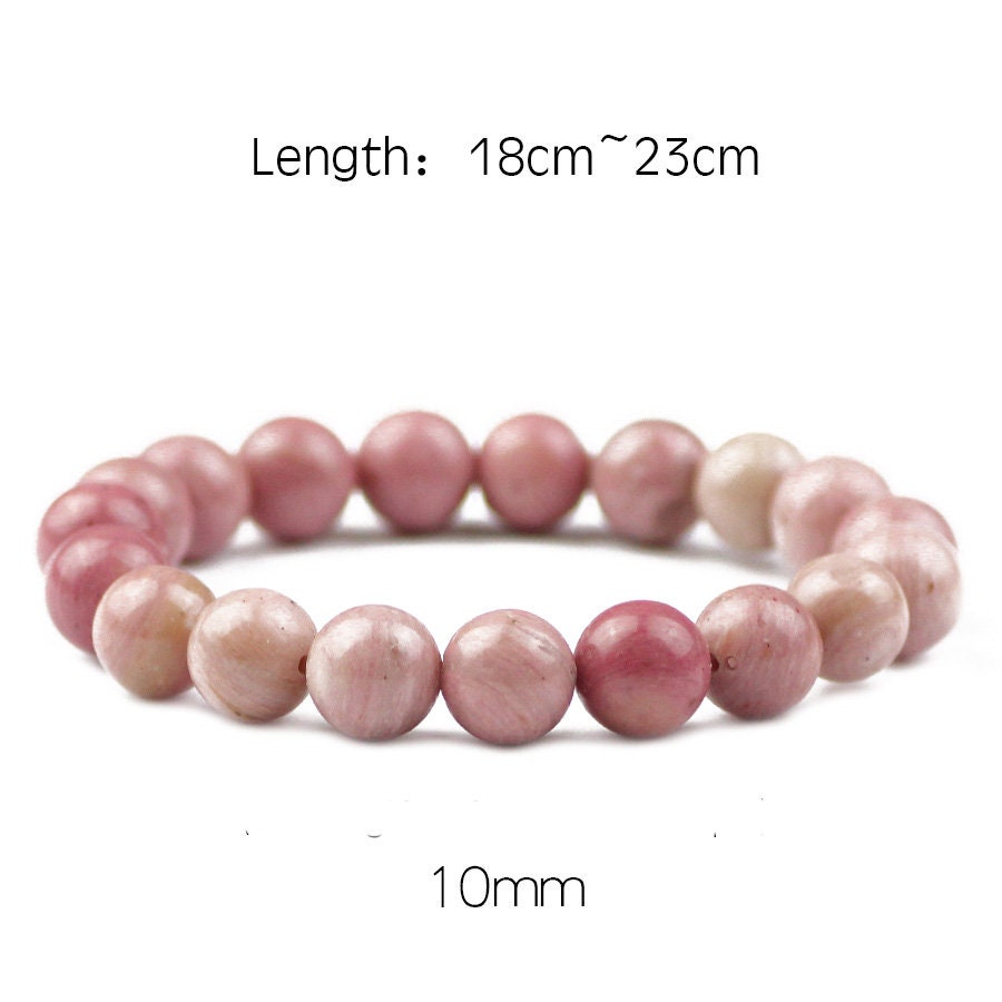 Rhodonite Beads Bracelet 8''