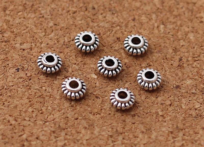 Alloy Spacer Beads Antique Silver Lantern Carved Findings 4mm 6mm 8mm 50pcs
