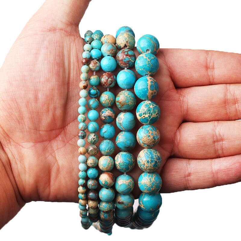 Blue Sea Sediment Jasper Beads 4mm 6mm 8mm 10mm 12mm