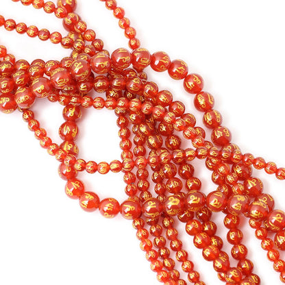 Red Carnelian Carved Beads 6mm 8mm 10mm 12mm 15‘’