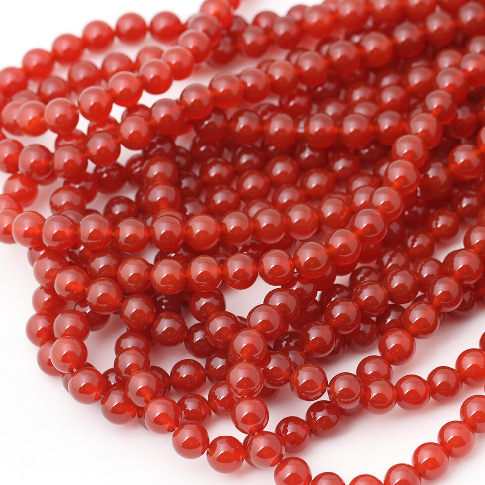 Perles de cornaline rouge 4 mm 6 mm 8 mm 10 mm 12 mm 15''