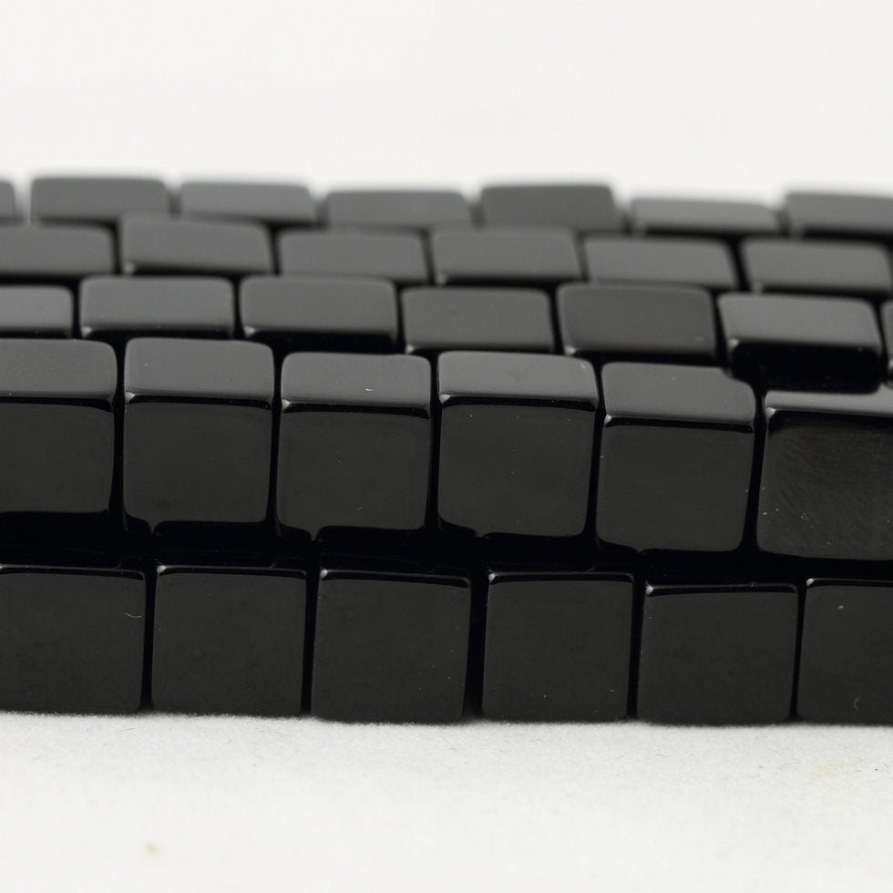 Black Onyx Cube Beads Natural Gemstone Beads 4mm 6mm 8mm 10mm 15''