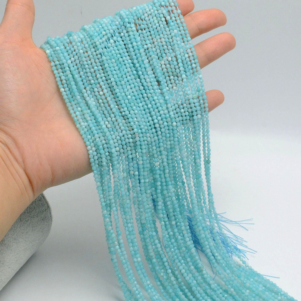 Amazonite Faceted Beads 2mm 3mm 4mm 15''