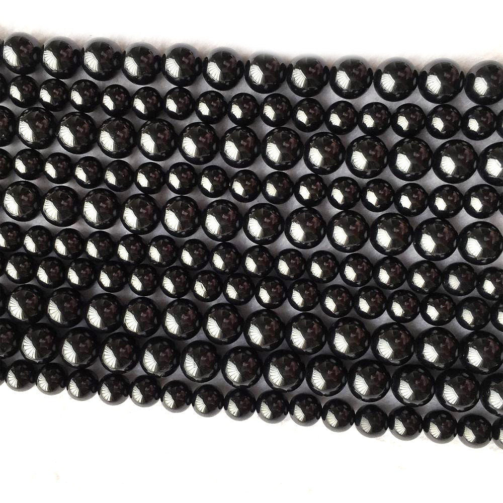 AA Black Spinel Stone Beads 4mm 6mm 8mm 10mm 15''
