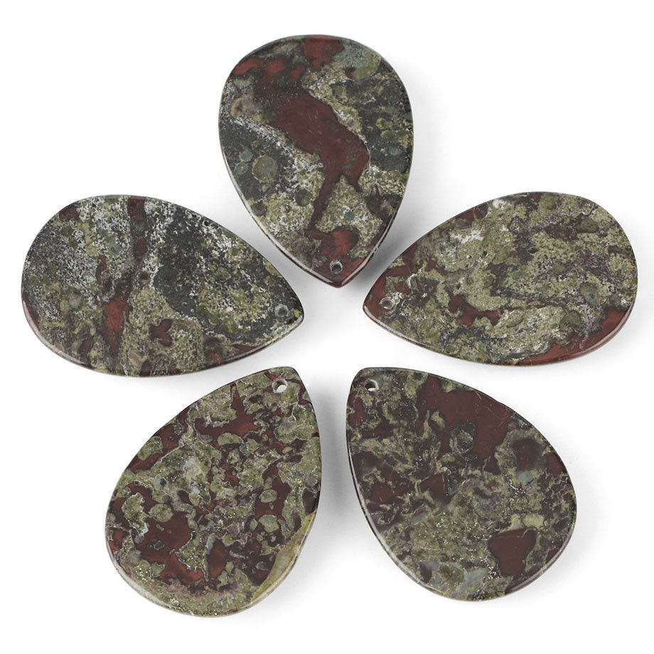 Pendentif en pierre de sang de dragon 2 pièces