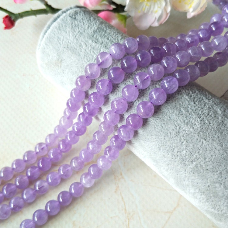 Genuine Purple Jade Beads 6mm 8mm 10mm