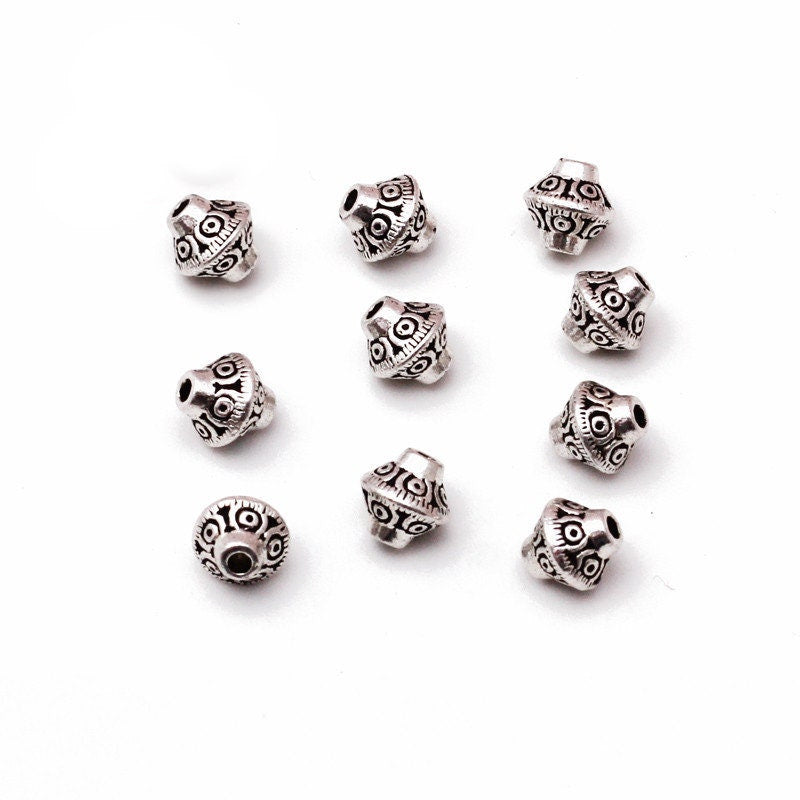 6mm Alloy Beads Gold, Silver Alloy 50pcs