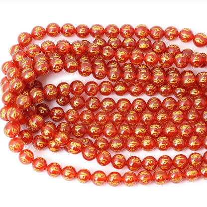 Red Carnelian Carved Beads 6mm 8mm 10mm 12mm 15‘’
