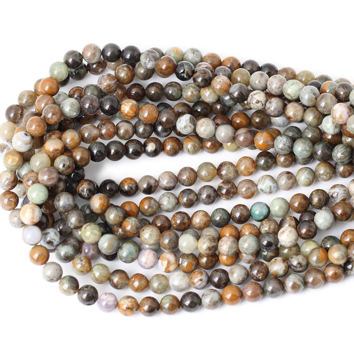 Brown Ocean Jade Beads 6mm 8mm 10mm 15''