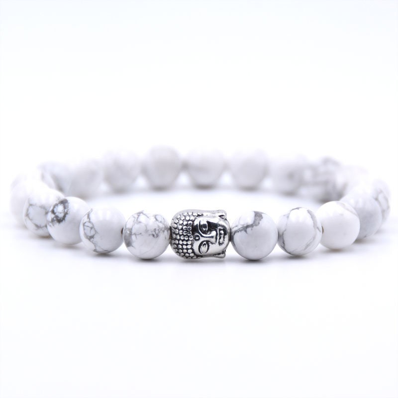 Natural Stone Bracelet Buddha Bracelet 8mm 8''