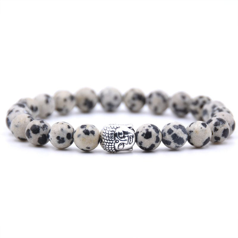 Buddha Matte Stone Bracelet 8''