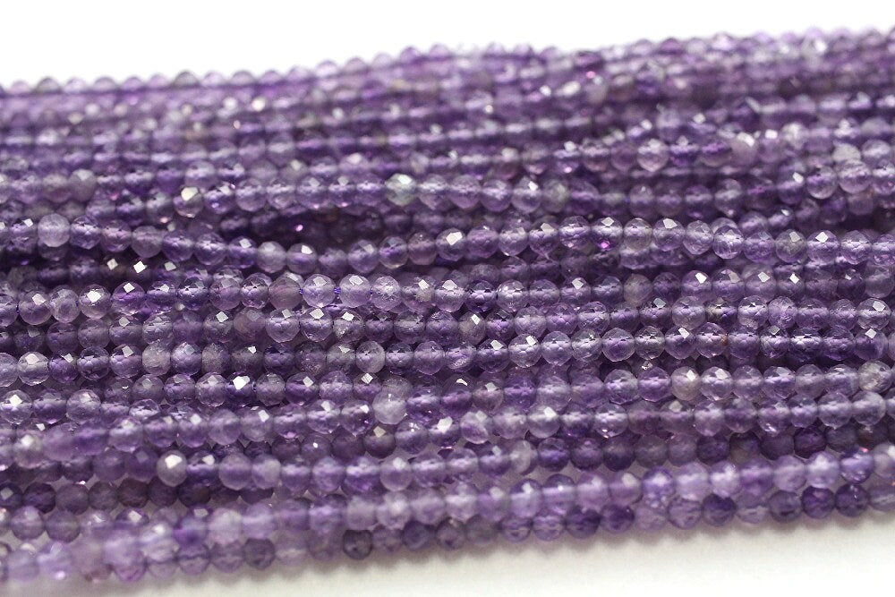 Amethyst Faceted Beads Natural Gemstone Beads 2mm 3mm 4mm 15''