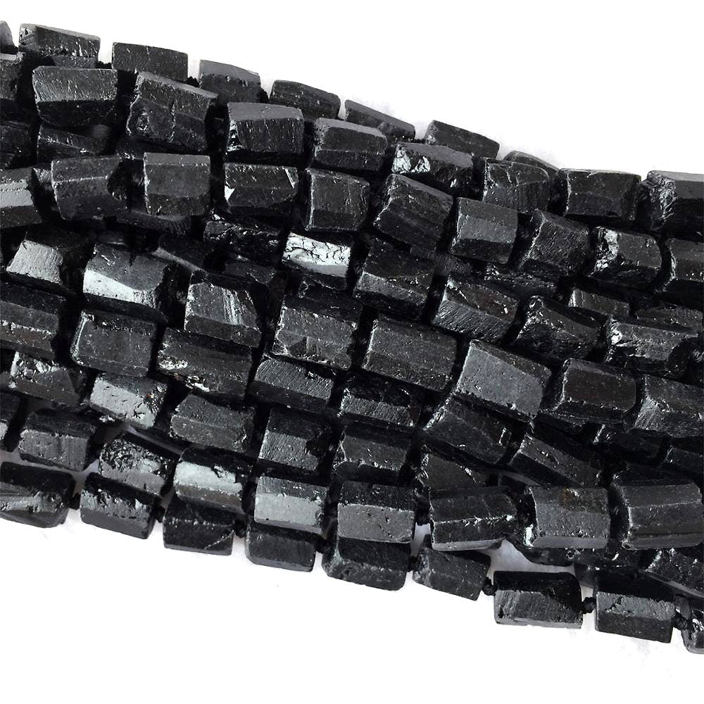 Black Tourmaline Nugget Beads Raw Gemstone Beads 8-12mm