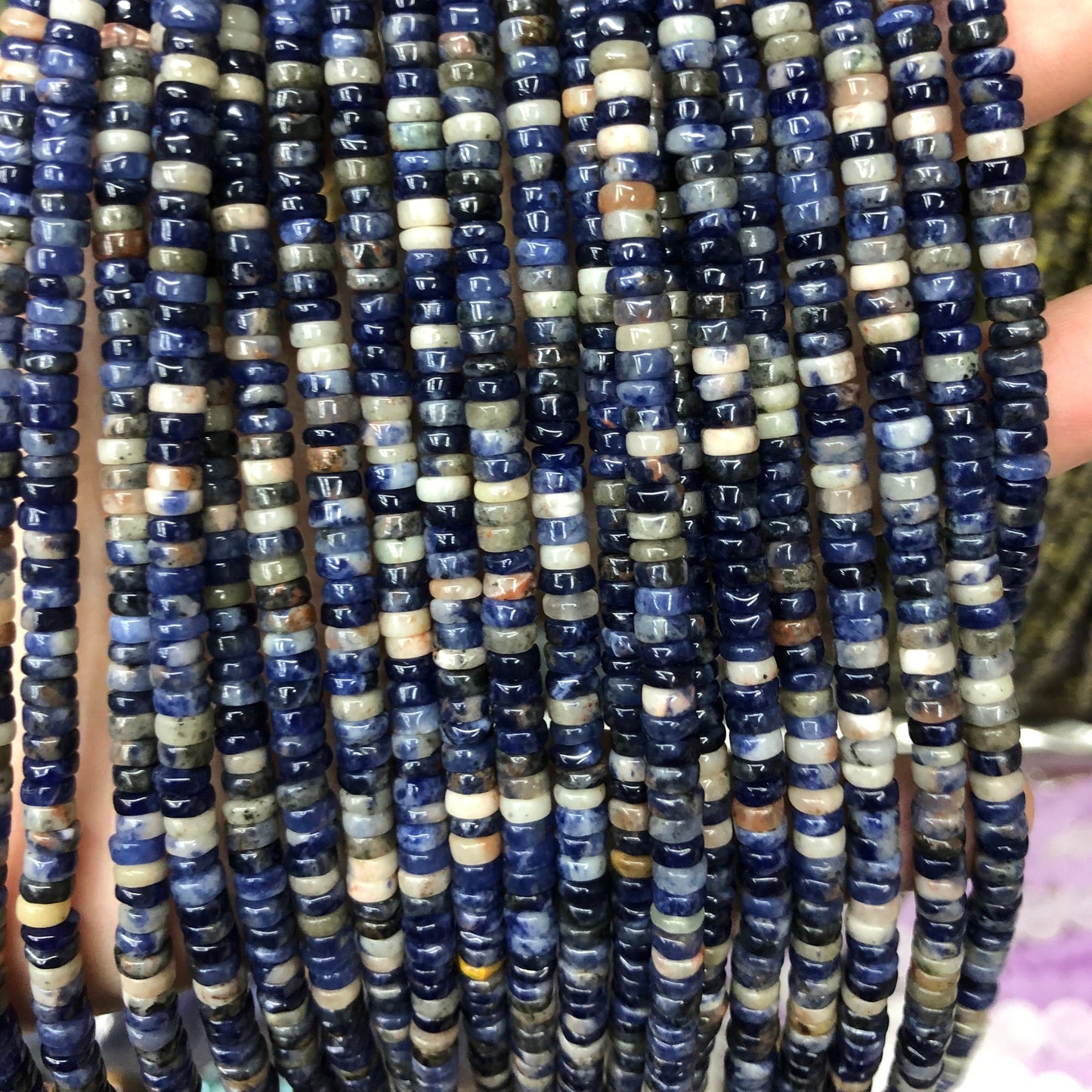 2x4mm Mix Sodalite Rondelle Beads 15''