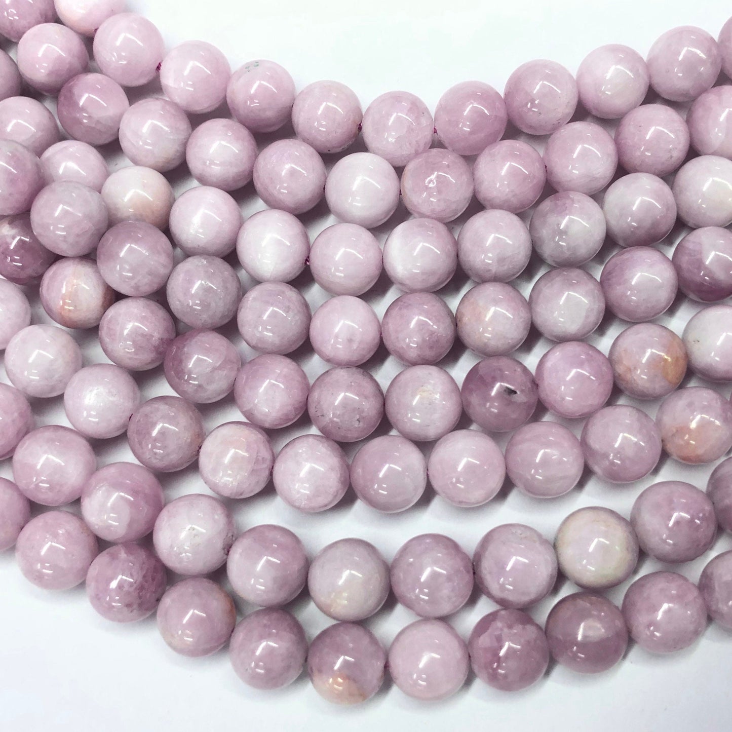 Perles en pierre de kunzite véritable 6 mm, 8 mm, 10 mm, 15 pouces