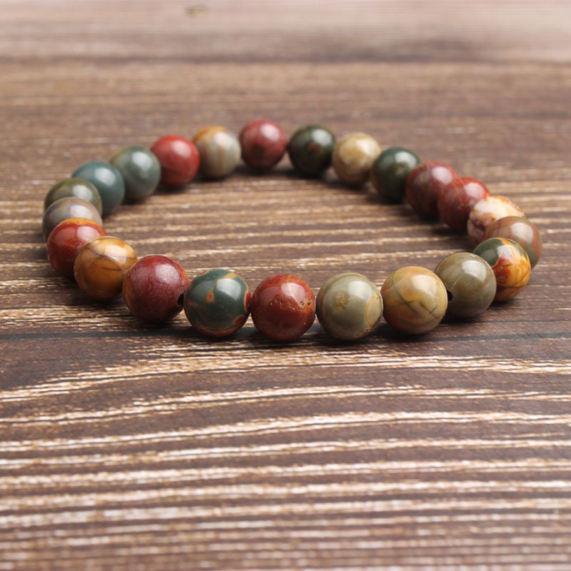 Picasso Jasper Beads Bracelet 8''